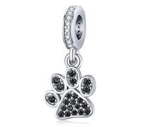 Pandora Charms Hund Bead Schwarz Hundepfote Anhänger 925 Sterling Silber Charm Chat Passen Europäisch Armband Anhänge Schmuck Geschenk für Frauen Damen