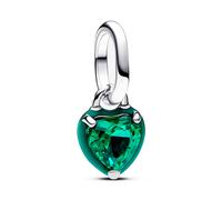 Pandora ME 793042C03 Grünes Chakra-Herz Mini-Charm-Anhänger - Sterling Silber - Zirkonia + Emaille Grün