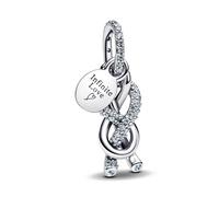 Pandora Charm-Anhänger Moments Pavé Unendlichkeitsknoten – Sterling Silber, Zirkonia, 793780C01