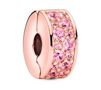 PANDORA 781817PCZ Rosafarbener Pavé-Glanz - Clip Charm - PANDORA Rose