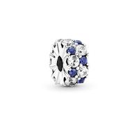 PANDORA Clip/Stopper klares & blaues Funkeln Silber/blau, Zirkonia 799171C01