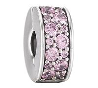 Pandora Clip / Stopper Silber "Pave-Glanz" rosa 791817PCZ