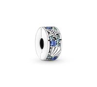 Pandora 791678C01 - Tropischer Seestern & Muschel Clip-Stopper-Charm - Sterling Silber Crystal Blau