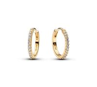 Timeless Creolen für Damen mit Zirkonia, IP Gold