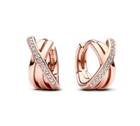 Pandora 283150C01 - Überkreuzte Pavé Creolen - Roségold verg. - Zirkonia klar