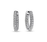 Pandora Schmuck 292624C01 Damen-Ohrringe Creolen Zeitloses Pavé Silber