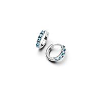 Pandora Timeless Hellblaue Huggie Ohrringe aus Sterling Silber mit Zirkonia, 293849C01