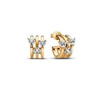 Pandora 263656C01 Damen-Ohrringe Dreifaches Herz Creolen Goldfarben