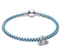 PANDORA Damen-Armband Geschenk-Set Segelboot Türkisfarben elegantes Armband mit Boot-Charm für Frauen, maritimes 925 Silber Schmuck-Set 28903-19 19 cm