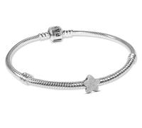 PANDORA Damen-Armband Geschenkset Silber mit Mini Stern matt Schmuck Bundle Armband mit Charm für Frauen 925 Sterlingsilber modisch & modern 21512-18 18 cm