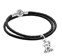PANDORA Damen-Armband im Set mit Charm-Anhänger Labrador Puppy zauberhafter Armschmuck für Frauen, elegante Geschenkidee, 51524-35 35 cm