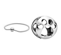 Pandora Damen-Armband mit Kugelverschluss, glatt 925 Silber 18 cm-590728-18 & Offen gearbeiteter Hundepfotenabdruck Charm Sterling-Silber 9 x 11,5 x 11,5 mm (T/H/B)