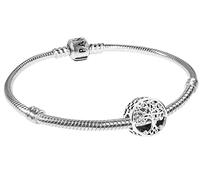 PANDORA Damen-Armband Silber 925 mit Charm Familienwurzeln zauberhafter Silberschmuck für Frauen, elegante Geschenkidee, 51783-19 19 cm