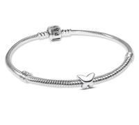 PANDORA Damen-Armband Silber Starterset mit Mini Schmetterling Schmuck Bundle Armband mit Charm für Frauen 925 Sterlingsilber modisch & modern 21500-21 21 cm