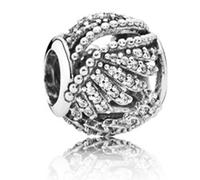 PANDORA Damen-Bead Schimmernde Phoenixfeder 925 Silber Zirkonia transparent - 791749CZ