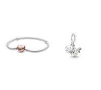 Pandora Damen-Charm-Armbänder 925_Sterling_Silber 580719-20 & Charm Anhänger Silber Glow in the Dark- Glühwürmchen 799352C01