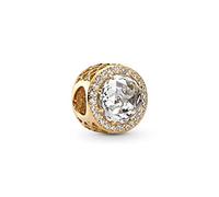 Pandora Damen-Charm Goldener Strahlenkranz der Herzen 585 Weißgold Zirkonia weiß-750843CZ