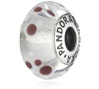 PANDORA Damen-Charm Muranoglas Silber/schwarz mit Sterlingsilber 790692