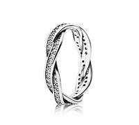 PANDORA Damen Geflochtener Pavé-Ring 190892CZ-48
