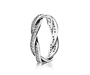 PANDORA Damen Geflochtener Pavé-Ring 190892CZ-48
