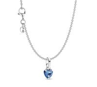PANDORA Damen-Halskette Geschenkset Silber Blaues Chakra Herz Bundle, zauberhaftes Schmuck-Set Kette für Frauen mit Herz-Anhänger als Zeichen der Liebe 21532