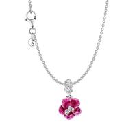 PANDORA Damen-Halskette Geschenkset Silber Hibiskus-Blüte 31028 | Schmuckset mit Collier und Charm-Anhänger, elegantes Bundle,