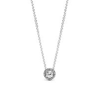 PANDORA Damen Halskette 396240CZ-45 – Funkelnder Zirkonia-Strahlenkranz, Sterling Silber, 45 cm