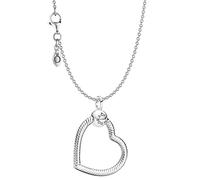 PANDORA Damen-Kette Silber 925 mit Anhänger Moments Heart O romantische Geschenkidee, wunderschönes Geschenk-Set, liebevoller Herz-Schmuck für Frauen 51757