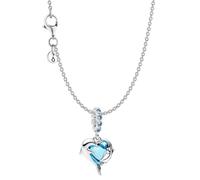 PANDORA Damen-Kette Silber Geschenk-Set Blaue Muranoglas Delfine 28908