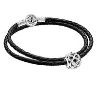 PANDORA Damen-Lederarmband im Set mit Charm Unendlichkeit 51523-41