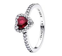 PANDORA Damen-Ring 925 Silber Erhabenes Herz Fuchsiarosa 198421C13-58 Ringgröße 58/18,5