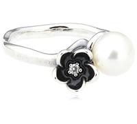 PANDORA Damen-Ring 925 Silber Zirkonia transparent Süßwasser-Zuchtperle Weiß Gr. 60 (19.1) - 190924P-60