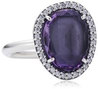 PANDORA Damen-Ring 925 Sterling Silber Amethyst violett Gr.52 (16.6) 190893AM-52