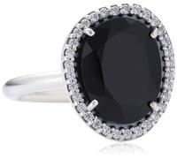 PANDORA Damen-Ring 925 Sterling Silber Spinell schwarz Gr.50 (15.9) 190893SPB-50