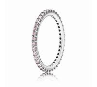 PANDORA Damen-Ring 925 Sterling Silber Zirkonia pink Gr.52 (16.6) 190903PCZ-52