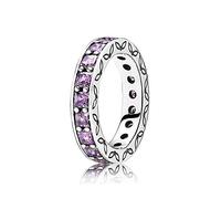 PANDORA Damen-Ring 925 Sterling Silber Zirkonia violett Gr.50 (15.9) 190894CFP-50