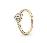 PANDORA Damen Ring "Erhöhtes Herz" 14k Gold, Zirkonia 159139C01 56