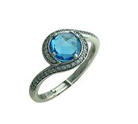 PANDORA Damen-Ring Himmelblaue Schönheit 925 Silber Zirkonia blau Brillantschliff Gr. 54 (17.2) - 190968NBS-54