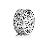 PANDORA Damen-Ring Leuchtender Blätterkranz 925 Silber Zirkonia transparent Gr. 58 (18.5) - 190965CZ-58