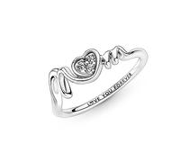 Pandora Schmuck 191149C01 Damen-Ring Mom Pavé Herz Silber 52/16.6