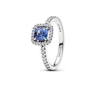 PANDORA Damen-Ring Silber Funkelndes Quadrat Blau 193555C01-60 Ringgröße 60/19,1