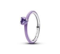 PANDORA Damen-Ring Silber Lilafarbenes Chakra Herz 193088C04