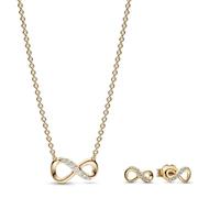 PANDORA Damen Schmuck-Set Funkelnde Unendlichkeit Goldfarben 68322