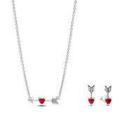 Pandora 28128 Damen Schmuck-Set Halskette und Ohrringe Pfeil und Herz Silber