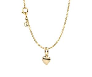 PANDORA Damen Schmuck-Set Kette mit Anhänger Mini Herz Goldfarben 21208