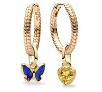PANDORA Damen-Schmuckset Creolen Schmetterling und Herz Goldfarben zauberhafte Ohrringe für Frauen, elegante Geschenkidee 28909