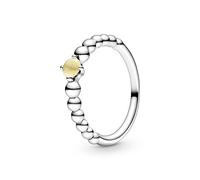PANDORA Damen-Solitär Jahresring 925 Sterlingsilber mit '- Ringgröße 52 198598C11-52, Gelb