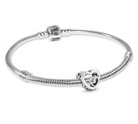 PANDORA Damen-Starterarmband Silber Geschenk-Set Mom Unendliche Herzen