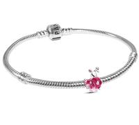 PANDORA Damenarmband Silber Geschenkset Pinkfarbene Schnecke 21773 | zauberhaftes Schmuck-Bundle für Frauen, Armband mit Bead-Charm aus Sterlingsilber,