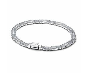Pandora Damenarmband Silber Ovale Panzerkette mit Zirkonia 594227C01-18